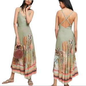 🌴Anthropologie Farm Rio Toucan Maxi Dress L